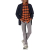 Amazon Essentials Men’s Slim-Fit Brushed Cotton Flannel Shirt, Long Sleeve Button Down Collared Plaid(Navy Orange Plaid)