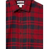 Amazon Essentials Men’s Slim-Fit Brushed Cotton Flannel Shirt, Long Sleeve Button Down Collared Plaid(Navy Red Plaid)