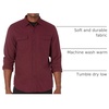 Amazon Essentials Men’s Slim-Fit Flannel Long-Sleeve Shirt, Two-Pocket, Plaid(Burgundy Heather)