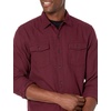 Amazon Essentials Men’s Slim-Fit Flannel Long-Sleeve Shirt, Two-Pocket, Plaid(Burgundy Heather)