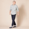 Amazon Essentials Men’s Slim-Fit Flannel Long-Sleeve Shirt, Two-Pocket, Plaid(Light Grey Heather)