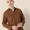 Amazon Essentials Men’s Slim-Fit Flannel Long-Sleeve Shirt, Two-Pocket, Plaid(Toffee Brown)