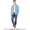 Amazon Essentials Men’s Slim-Fit Long-Sleeve Denim Western Style Cotton Shirt with Snap Buttons, Lightweight(Light Blue)