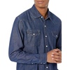 Amazon Essentials Men’s Slim-Fit Long-Sleeve Denim Western Style Cotton Shirt with Snap Buttons, Lightweight(Medium Blue)