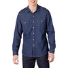 Amazon Essentials Men’s Slim-Fit Long-Sleeve Denim Western Style Cotton Shirt with Snap Buttons, Lightweight(Medium Blue)
