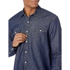 Amazon Essentials Men’s Slim-Fit Long-Sleeve Denim Western Style Cotton Shirt with Snap Buttons, Lightweight(Rinsed)