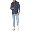 Amazon Essentials Men’s Slim-Fit Long-Sleeve Denim Western Style Cotton Shirt with Snap Buttons, Lightweight(Rinsed)