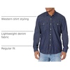 Amazon Essentials Men’s Slim-Fit Long-Sleeve Denim Western Style Cotton Shirt with Snap Buttons, Lightweight(Rinsed)