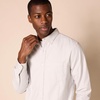 Amazon Essentials Men’s Slim-Fit Long-Sleeve Stretch Oxford Shirt with Pocket(Light Grey)