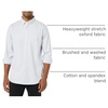 Amazon Essentials Men’s Slim-Fit Long-Sleeve Stretch Oxford Shirt with Pocket(Powder Blue  Vertical Stripe)