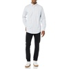 Amazon Essentials Men’s Slim-Fit Long-Sleeve Stretch Oxford Shirt with Pocket(Powder Blue Vertical Stripe)