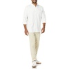 Amazon Essentials Men’s Slim-Fit Long-Sleeve Stretch Oxford Shirt with Pocket(White)