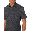 Amazon Essentials Men’s Slim-Fit Men’s Short Sleeve Collared Button Down Shirt(Black Floral)