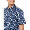 Amazon Essentials Men’s Slim-Fit Men’s Short Sleeve Collared Button Down Shirt(Blue Fish)