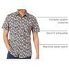 Amazon Essentials Men’s Slim-Fit Men’s Short Sleeve Collared Button Down Shirt(Dark Blue Pale Peach Pineapple)
