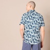 Amazon Essentials Men’s Slim-Fit Men’s Short Sleeve Collared Button Down Shirt(Navy Palm Leaf)