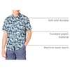 Amazon Essentials Men’s Slim-Fit Men’s Short Sleeve Collared Button Down Shirt(Navy Palm Leaf)