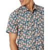 Amazon Essentials Men’s Slim-Fit Men’s Short Sleeve Collared Button Down Shirt(Navy Peach Pineapple Print)