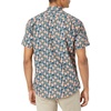 Amazon Essentials Men’s Slim-Fit Men’s Short Sleeve Collared Button Down Shirt(Navy Peach Pineapple Print)