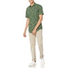 Amazon Essentials Men’s Slim-Fit Men’s Short Sleeve Collared Button Down Shirt(Olive Hibiscus)