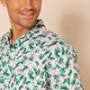 Amazon Essentials Men’s Slim-Fit Men’s Short Sleeve Collared Button Down Shirt(Pastel Green Flamingo)