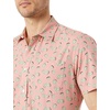Amazon Essentials Men’s Slim-Fit Men’s Short Sleeve Collared Button Down Shirt(Pink Fruit)