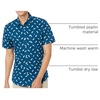 Amazon Essentials Men’s Slim-Fit Men’s Short Sleeve Collared Button Down Shirt(Teal Birds)