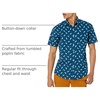 Amazon Essentials Men’s Slim-Fit Men’s Short Sleeve Collared Button Down Shirt(Teal Blue Birds)