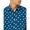Amazon Essentials Men’s Slim-Fit Men’s Short Sleeve Collared Button Down Shirt(Teal Blue Birds)