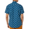Amazon Essentials Men’s Slim-Fit Men’s Short Sleeve Collared Button Down Shirt(Teal Blue Birds)