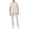 Amazon Essentials Men’s Slim-Fit Men’s Short Sleeve Collared Button Down Shirt(White/Navy Micro Geo)