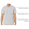 Amazon Essentials Men’s Slim-Fit Men’s Short Sleeve Collared Button Down Shirt(White/Navy Micro Geo)