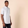 Amazon Essentials Men’s Slim-Fit Short Sleeve Stretch Oxford Shirt with Pocket(Light Grey)