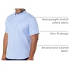 Amazon Essentials Men’s Slim-Fit Short Sleeve Stretch Oxford Shirt with Pocket(Powder Blue)