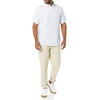 Amazon Essentials Men’s Slim-Fit Short Sleeve Stretch Oxford Shirt with Pocket(Powder Blue Vertical Stripe)