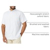 Amazon Essentials Men’s Slim-Fit Short Sleeve Stretch Oxford Shirt with Pocket(Powder Blue Vertical Stripe)