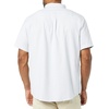 Amazon Essentials Men’s Slim-Fit Short Sleeve Stretch Oxford Shirt with Pocket(Powder Blue Vertical Stripe)