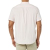 Amazon Essentials Men’s Slim-Fit Short-Sleeve Poplin Shirt(Beige Pink Double Stripe)