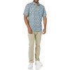 Amazon Essentials Men’s Slim-Fit Short-Sleeve Poplin Shirt(Blue  Sketch Floral Print)