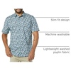 Amazon Essentials Men’s Slim-Fit Short-Sleeve Poplin Shirt(Blue  Sketch Floral Print)