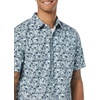 Amazon Essentials Men’s Slim-Fit Short-Sleeve Poplin Shirt(Blue  Sketch Floral Print)