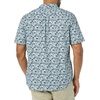 Amazon Essentials Men’s Slim-Fit Short-Sleeve Poplin Shirt(Blue  Sketch Floral Print)