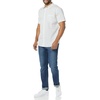 Amazon Essentials Men’s Slim-Fit Short-Sleeve Poplin Shirt(Blue Grey White Stripe)