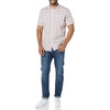 Amazon Essentials Men’s Slim-Fit Short-Sleeve Poplin Shirt(Lavender Palm Leaf Print)
