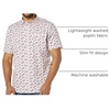 Amazon Essentials Men’s Slim-Fit Short-Sleeve Poplin Shirt(Lavender Palm Leaf Print)