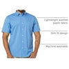 Amazon Essentials Men’s Slim-Fit Short-Sleeve Poplin Shirt(Light Blue)