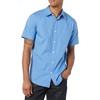 Amazon Essentials Men’s Slim-Fit Short-Sleeve Poplin Shirt(Light Blue)