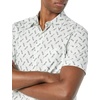 Amazon Essentials Men’s Slim-Fit Short-Sleeve Poplin Shirt(Light Blue Bird Print)