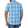 Amazon Essentials Men’s Slim-Fit Short-Sleeve Poplin Shirt(Light Blue Orange Plaid)