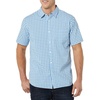 Amazon Essentials Men’s Slim-Fit Short-Sleeve Poplin Shirt(Light Blue White Gingham)